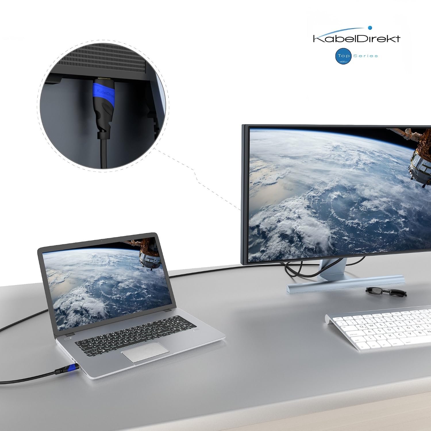 Detalle 2 de KabelDirekt 4K DisplayPort Kabel (DP) – 10 m für PC/Laptop, 4K@60 Hz, Gaming bis 144 Hz, Dolby Audio