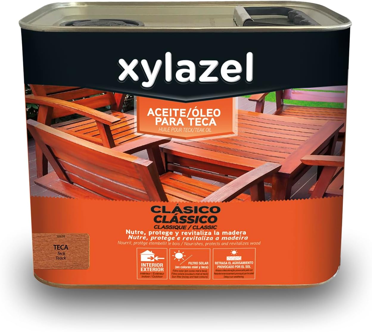 Detalle 2 de XYLAZEL Aceite Teca 2.5L 🌿 Protege y embellece madera
