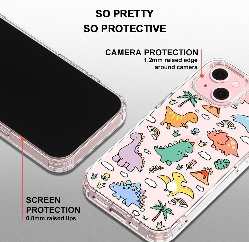 Thumbnail 3 de MOSNOVO Case for iPhone 15 (6.1-inch) — Clear TPU Bumper + Dual-Layer Drop Protection (Dinosaur Land)