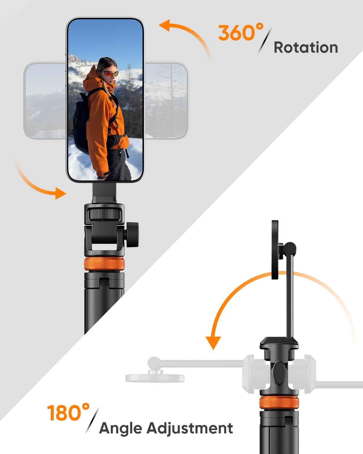 Thumbnail 6 de EUCOS 63" MagSafe Tripod: Extendable Selfie Stick, Magnetic Phone Holder, and Remote
