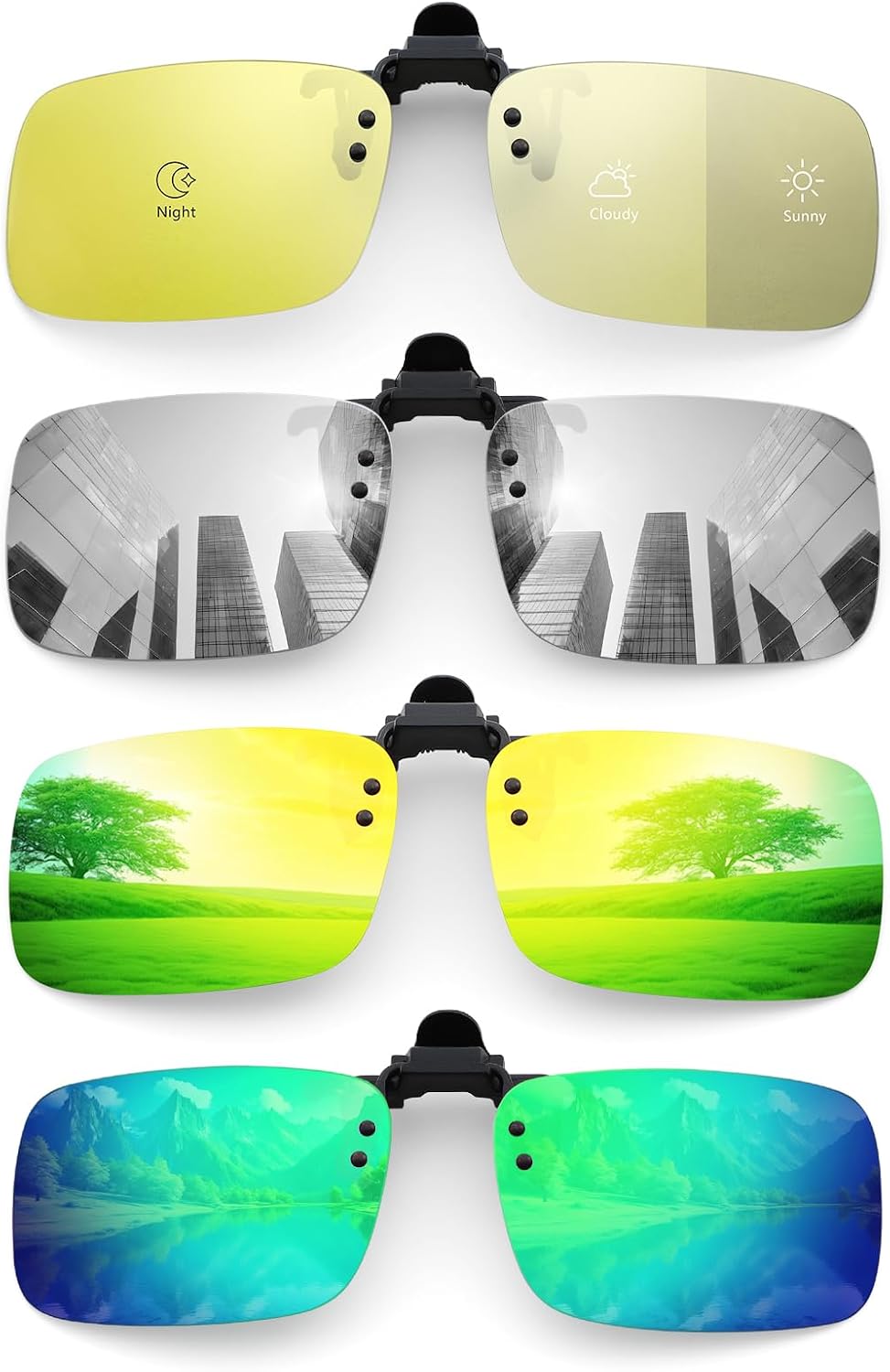 Detalle 1 de Hifot Clip-On Sunglasses 4-Pack