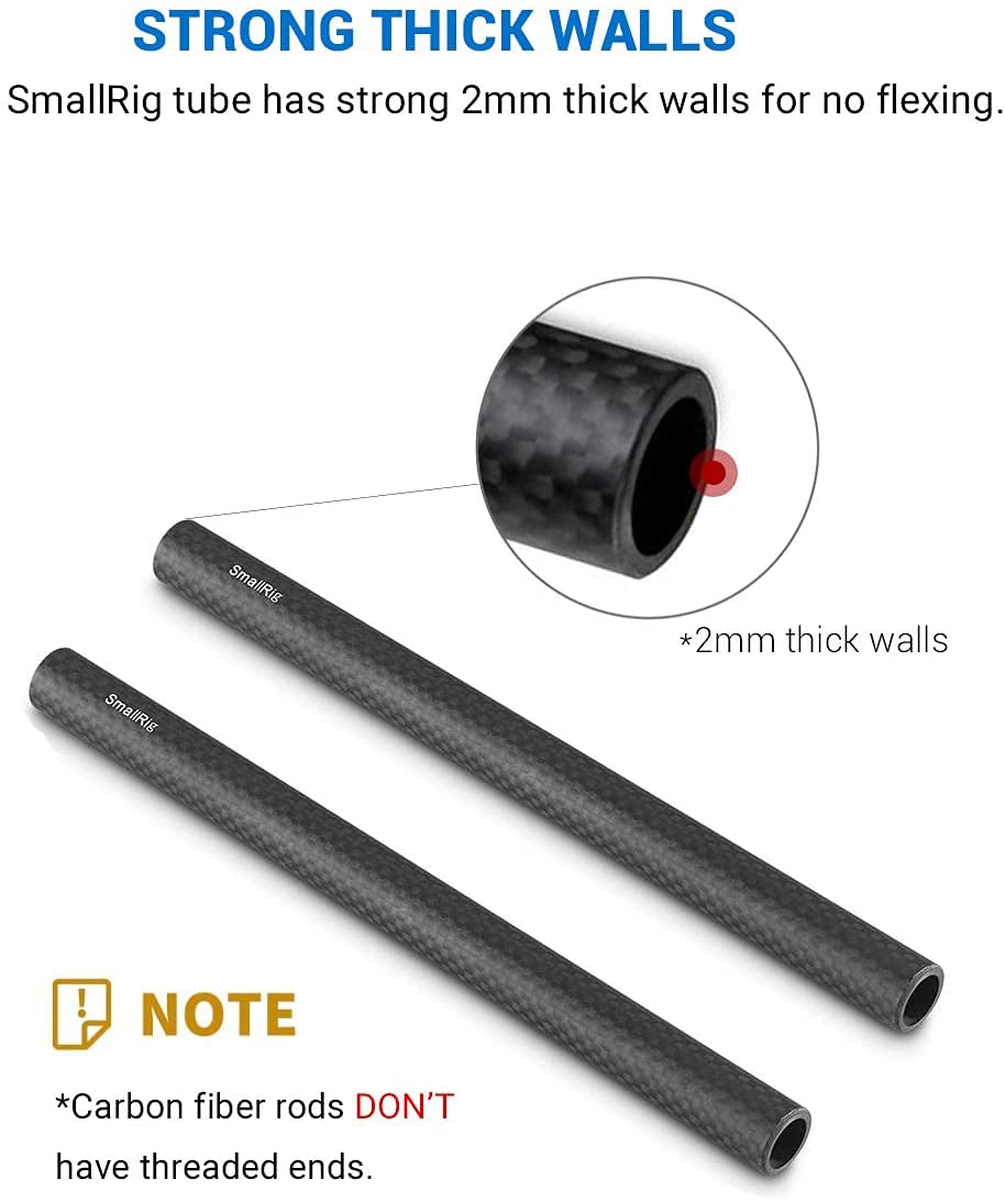 Thumbnail 3 de SmallRig 2er Kohlefaser 15mm Stange für KameraRig – 20 cm (8 Zoll)