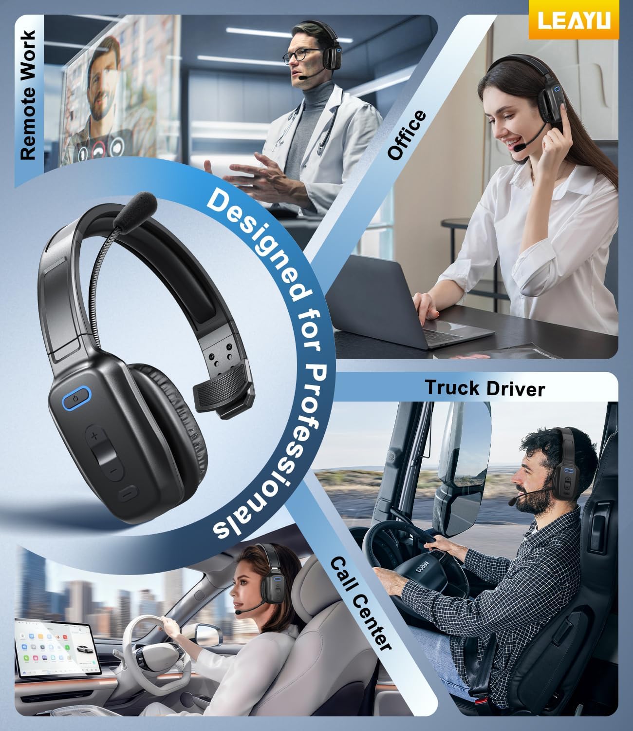 Thumbnail 5 de LEAYU 60hr Bluetooth Trucker Headset