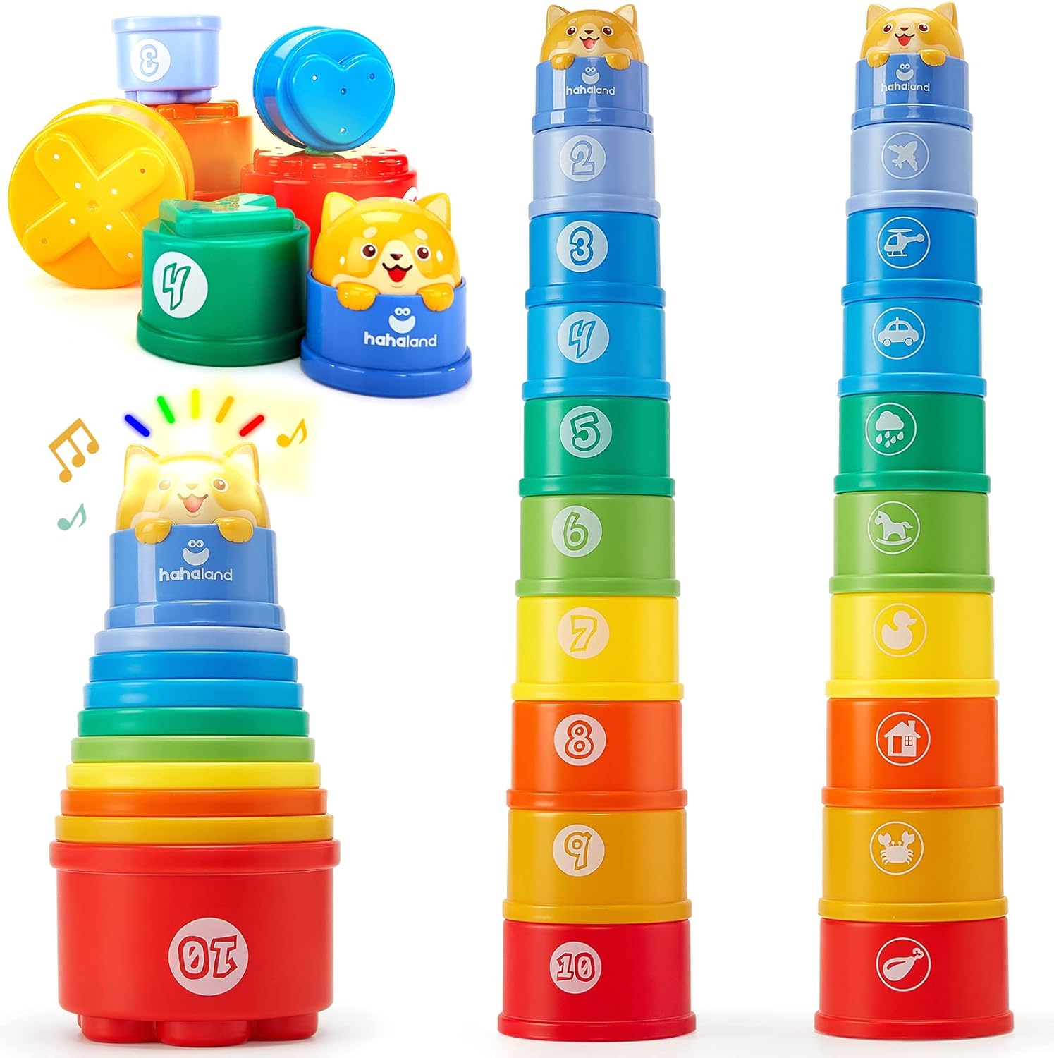 Detalle de Hahaland Rainbow Stacking Cups 10 Pcs