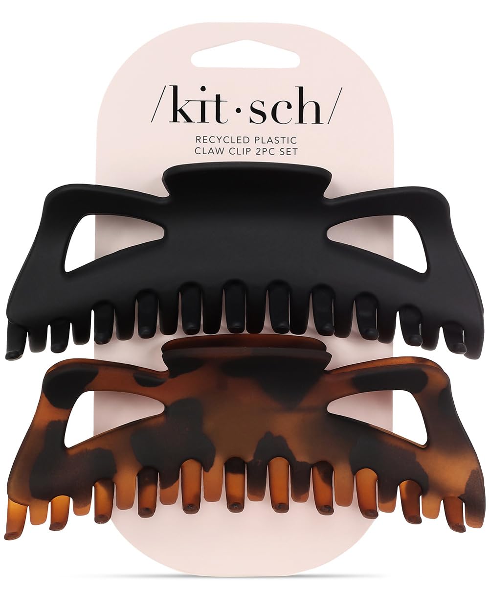 Thumbnail 6 de Kitsch 5 Inch Large Claw Clips for Thick and Long Hair – 2pcs Matte Jumbo Claw Clips (Black & Tortoise)