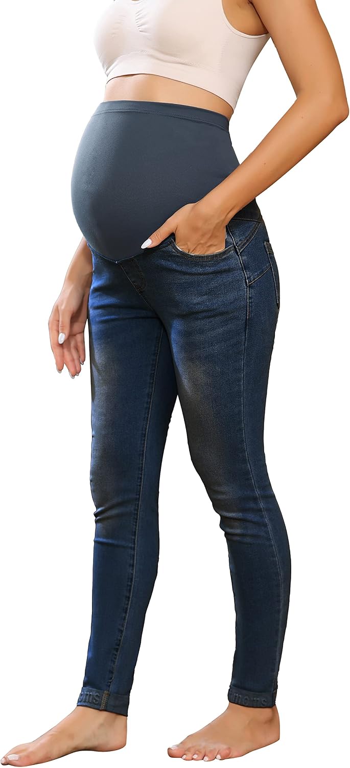 Detalle de Maacie Maternity Pants Long Elastic Jeans for Pregnancy