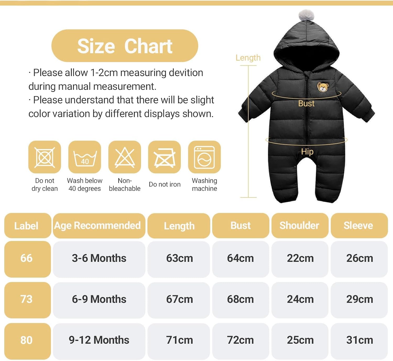 Thumbnail 6 de JiAmy Baby Winter Snowsuit 0-18 months