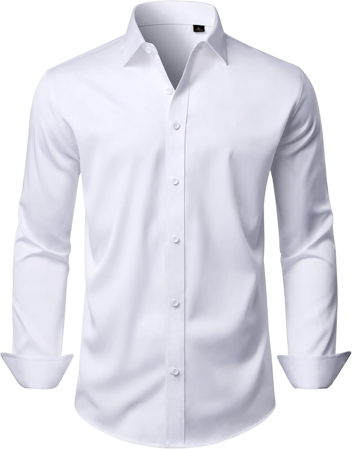 Detalle de Mens Wrinkle-Free Dress Shirt Long Sleeve Stretch Flex Button-Down Shirt, Regular Fit