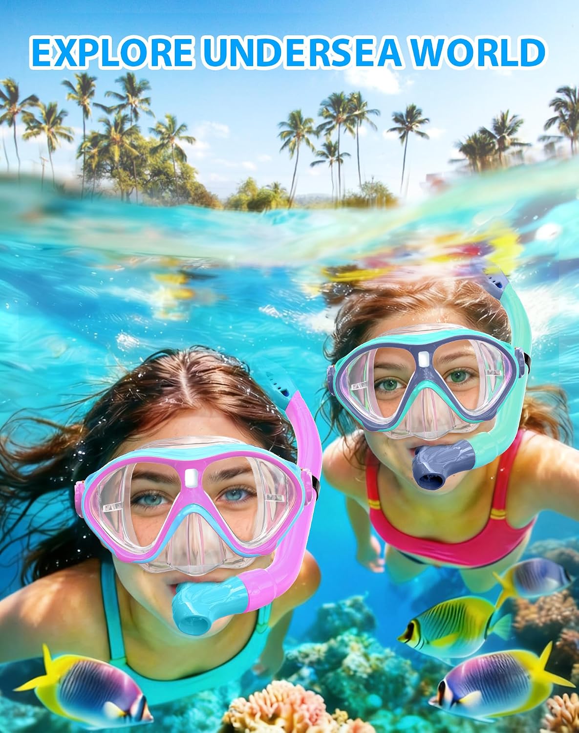 Thumbnail 5 de Gintenco Kids Snorkel Set: Dry Top Mask, Panoramic View, and Safe Start to Underwater Fun