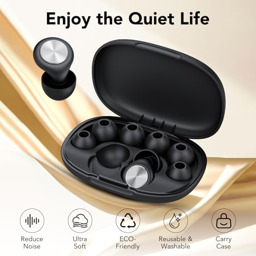 Detalle de 2026 Bouchon d'oreille pour dormir Taopodo – réduction jusqu'à 45 dB, silicone réutilisable et lavable