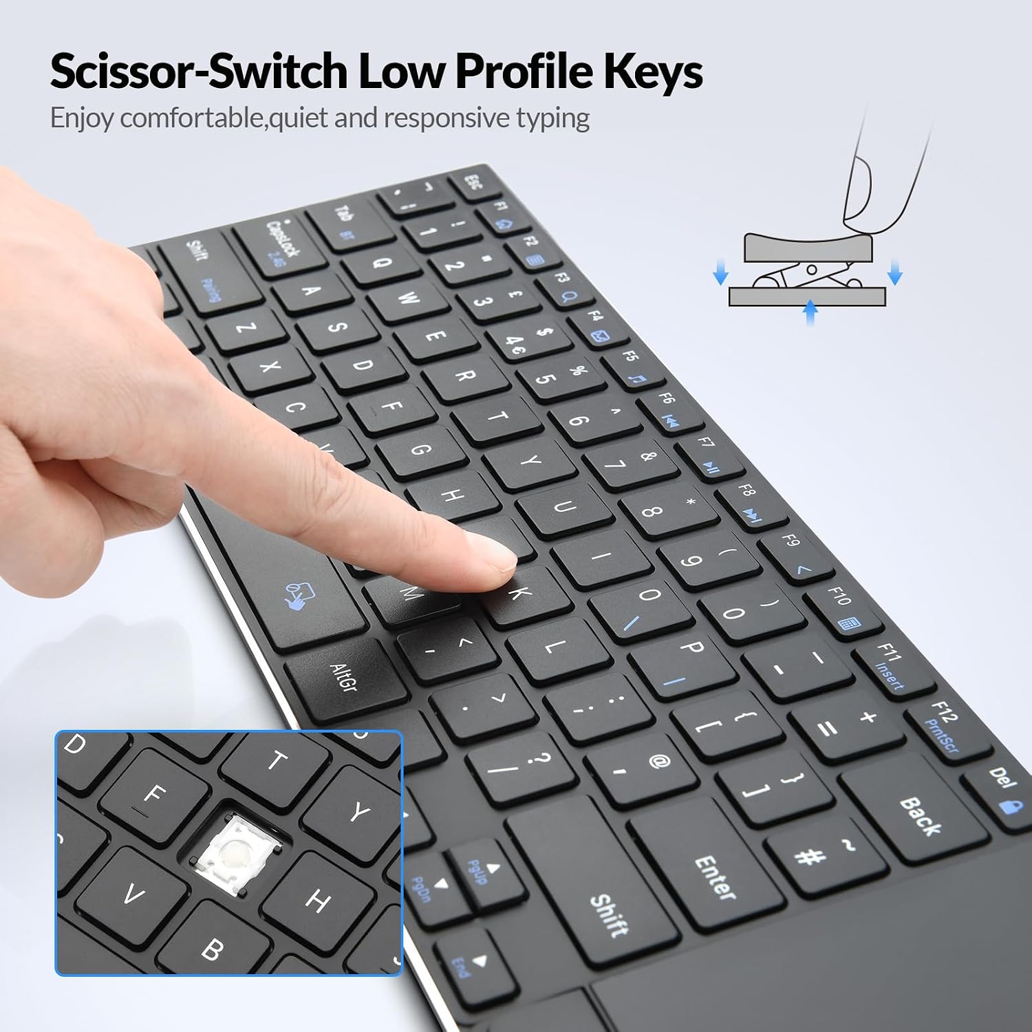 Thumbnail 5 de Rii K22S wireless keyboard with trackpad BT+2.4G