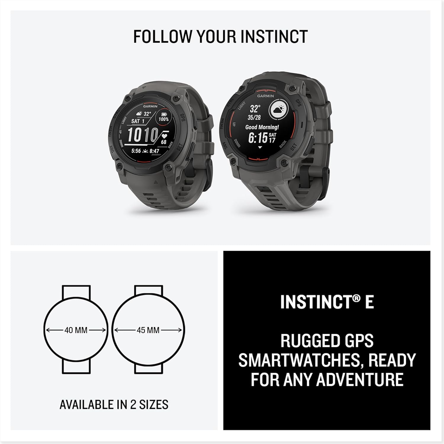Thumbnail 6 de Garmin Instinct E (Renewed) 40 mm rugged GPS smartwatch with essential smart features