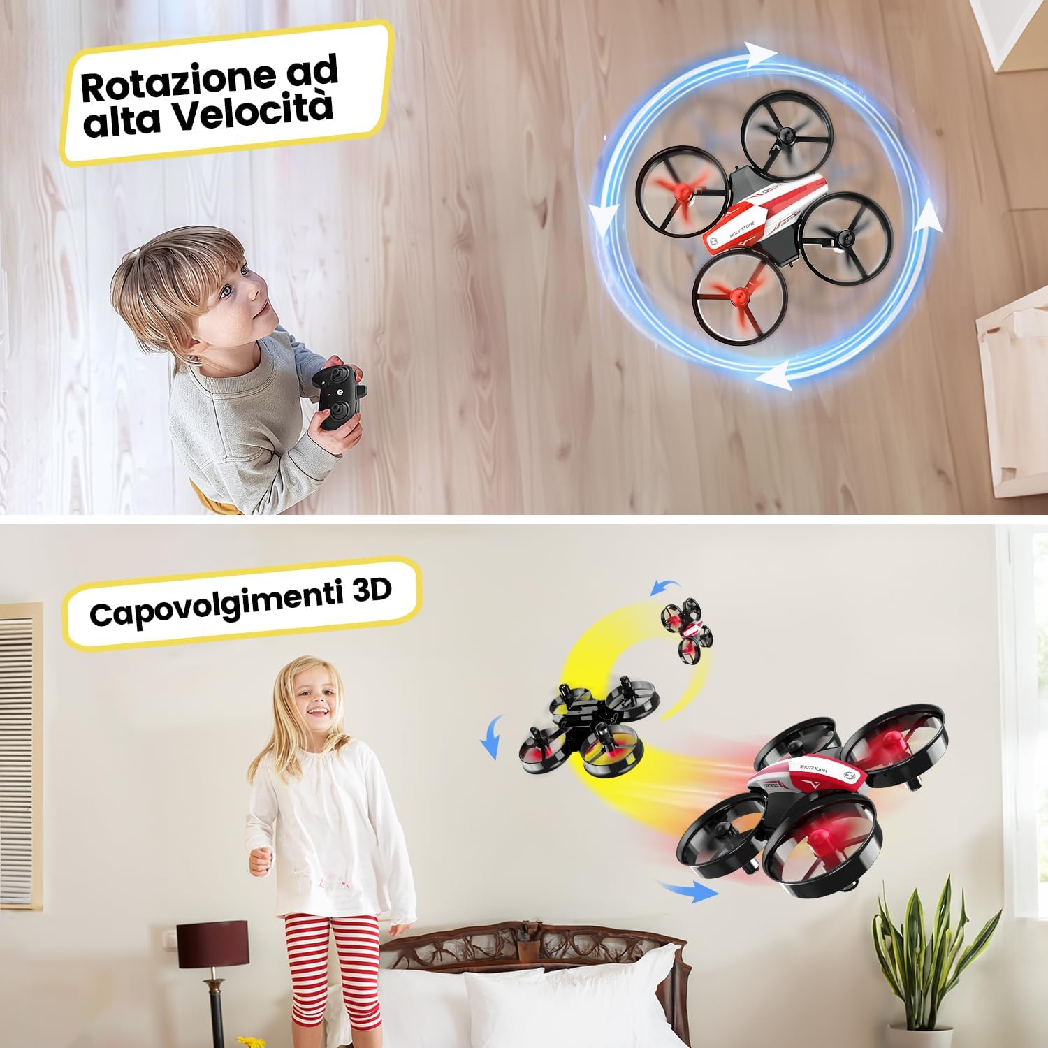 Thumbnail 4 de Holy Stone HS210 Mini drone per bambini con flip 3D e batteria extra 🛸