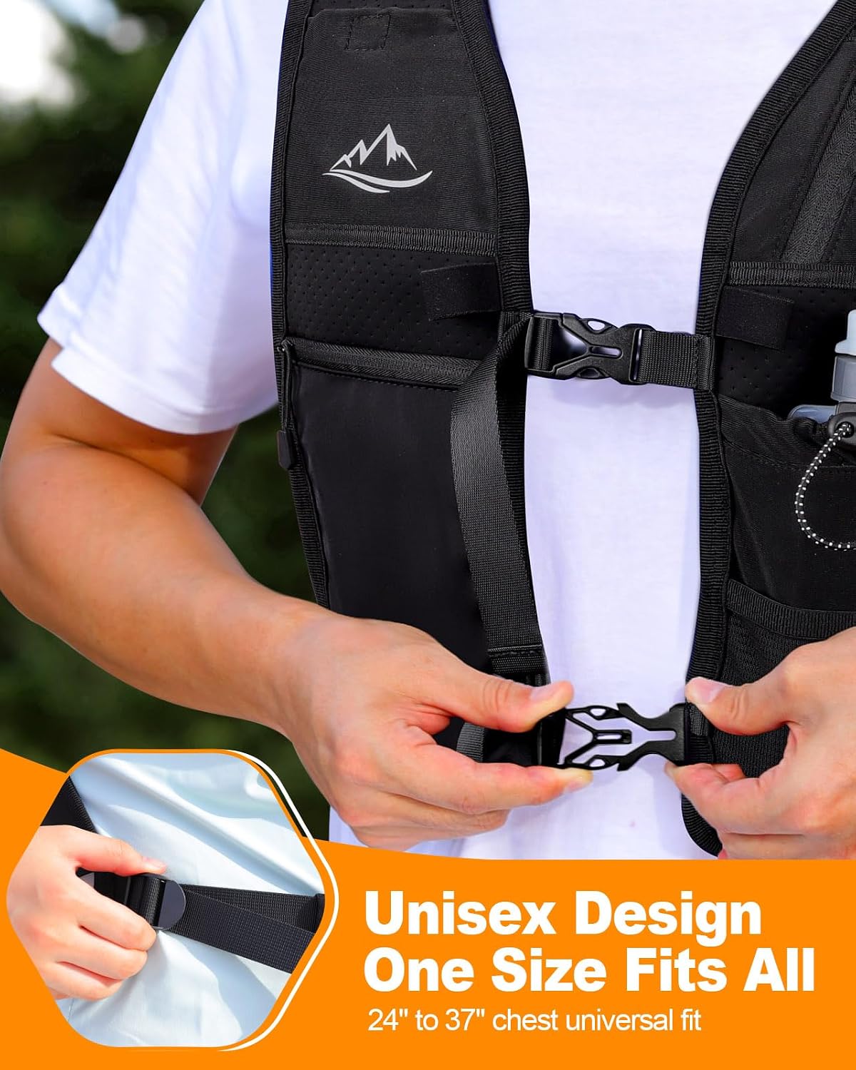 Thumbnail 6 de ISEYOU Running Vest: Adjustable Unisex Reflective Vest with Waterproof Phone Pocket and 7 Storage Compartments