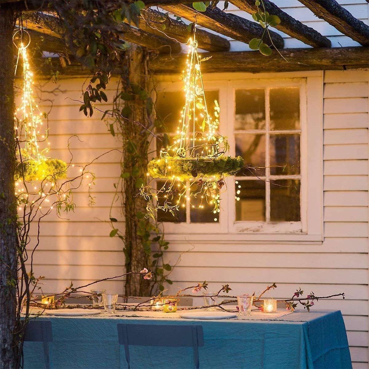 Thumbnail 5 de Lezonic Solar Fairy Lights, 4 Pack – 12 M / 40 Ft Each, 120 LED Copper Wire Outdoor String Lights (Warm White)