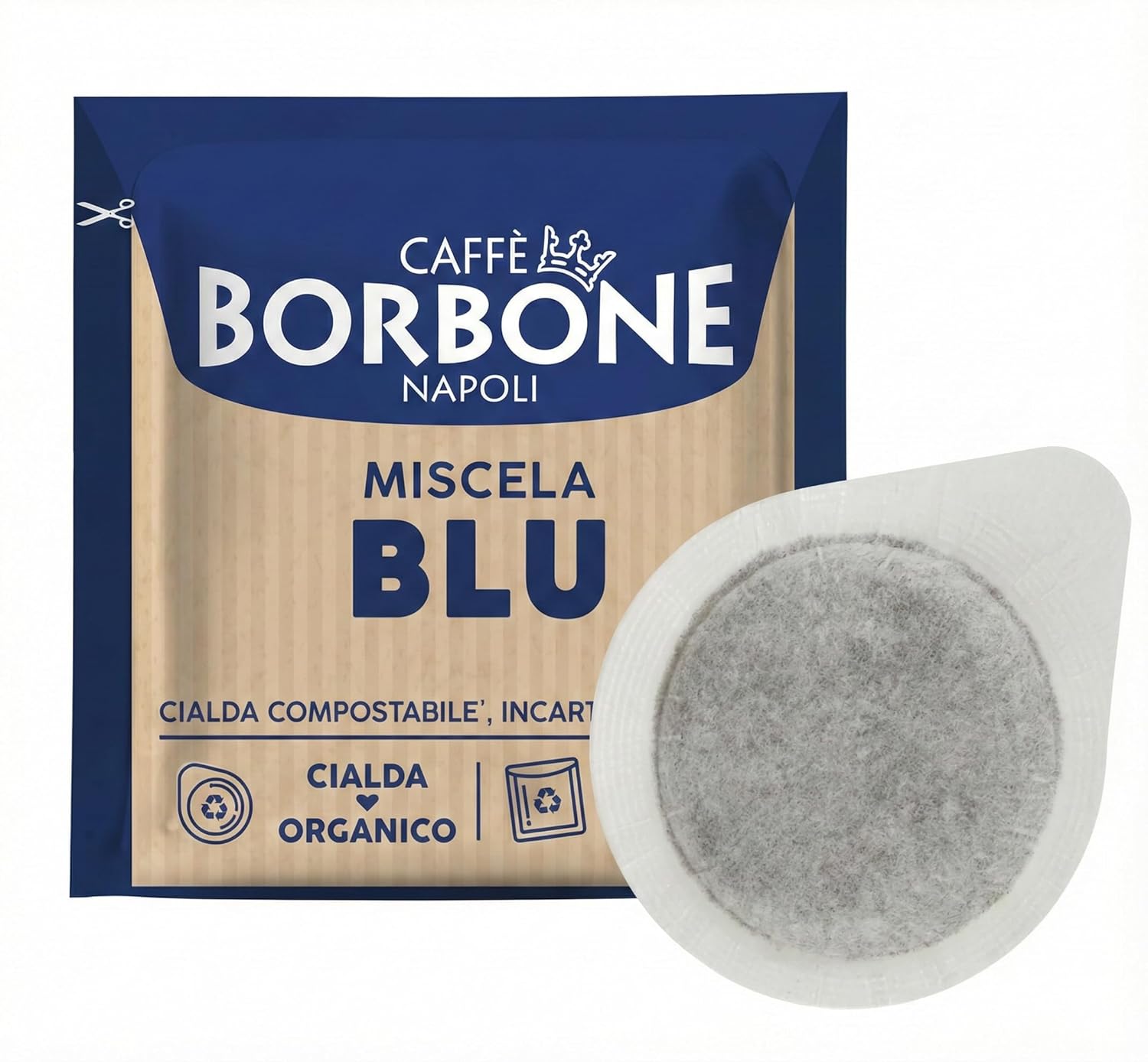 Detalle de Caffè Borbone Kompostierbare Kaffeepads – Blaue Kaffeemischung, 100 Pads, 44 mm ESE