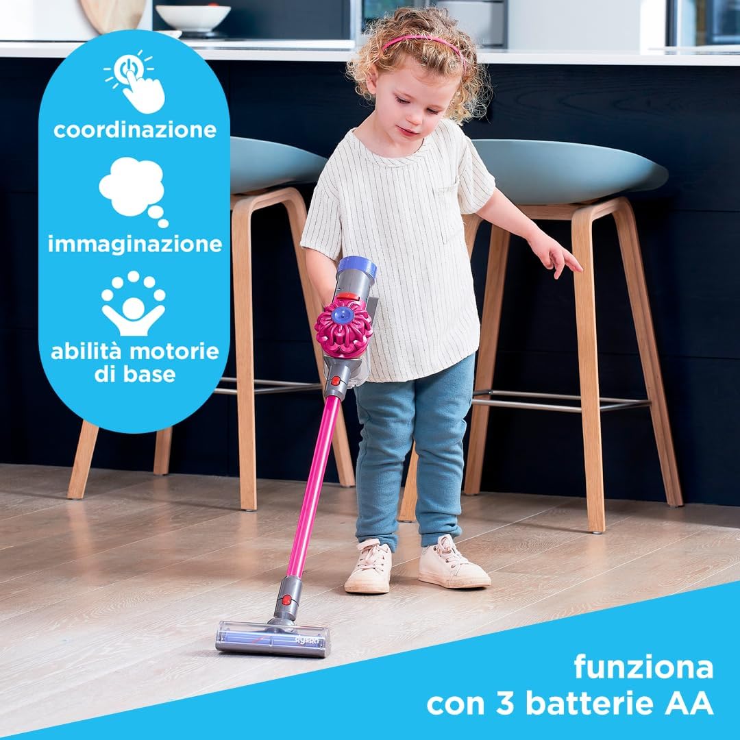 Detalle de Casdon Dyson aspirapolvere giocattolo interattivo: aspirapolvere senza filo ufficialmente autorizzato per bambini + 3 anni