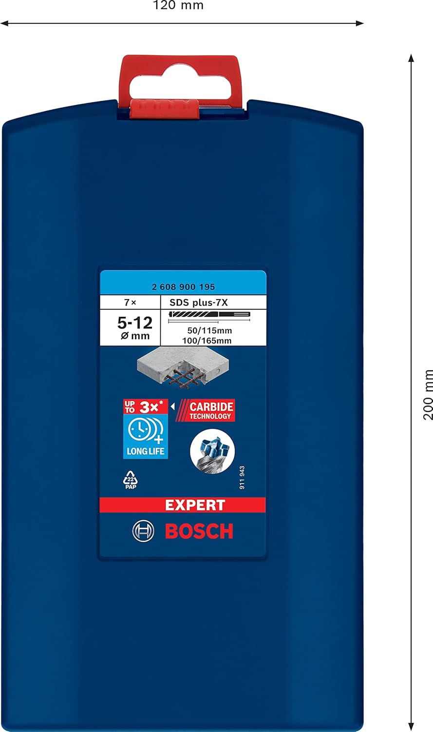Thumbnail 2 de Bosch Accessories Coffret de 7 forets pour perforateur Expert SDS plus-7X (Ø 5-12 mm)