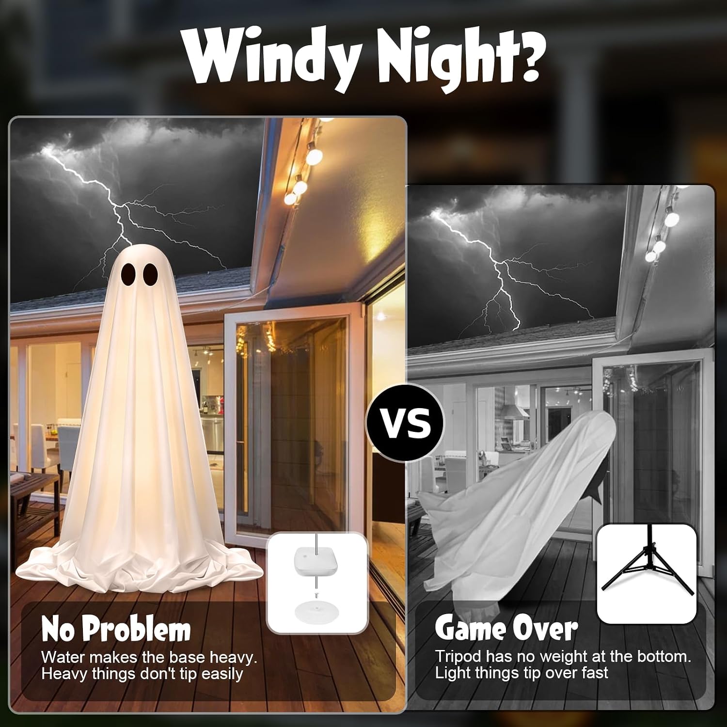Detalle 1 de Light-Up Halloween Ghost Decorations, 2-Pack