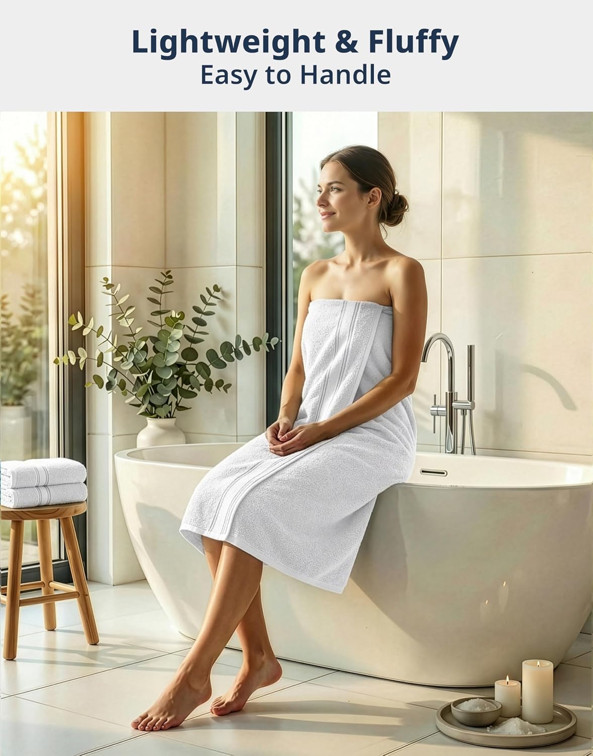 Detalle 2 de LANE LINEN Bath Towel Set 550 GSM