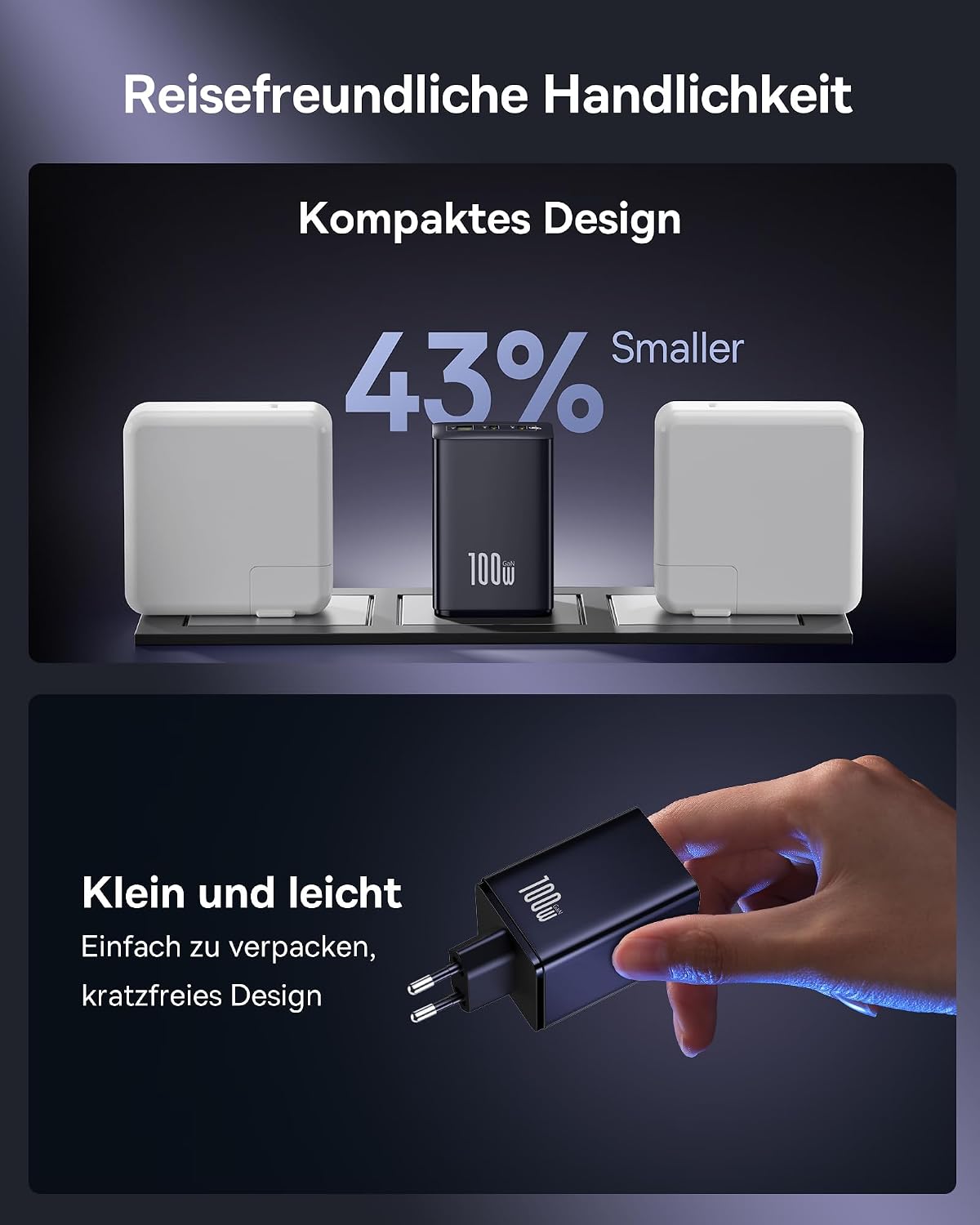 Detalle 1 de Baseus Enerfill 100W Ladegerät 3‑Ports