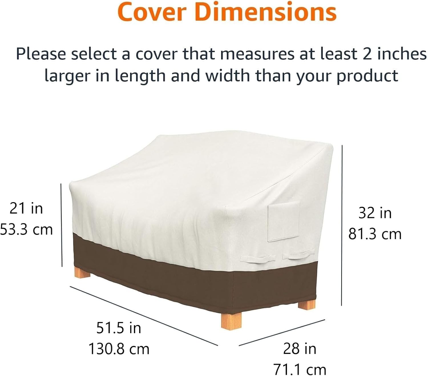 Detalle 2 de Amazon Basics JC137 Outdoor 2-Seater Cover, UV-Resistant Polyester