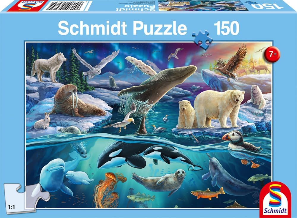 Detalle 2 de Schmidt Spiele 56484 Puzzle per bambini – Animali nell'Artico, 150 pezzi