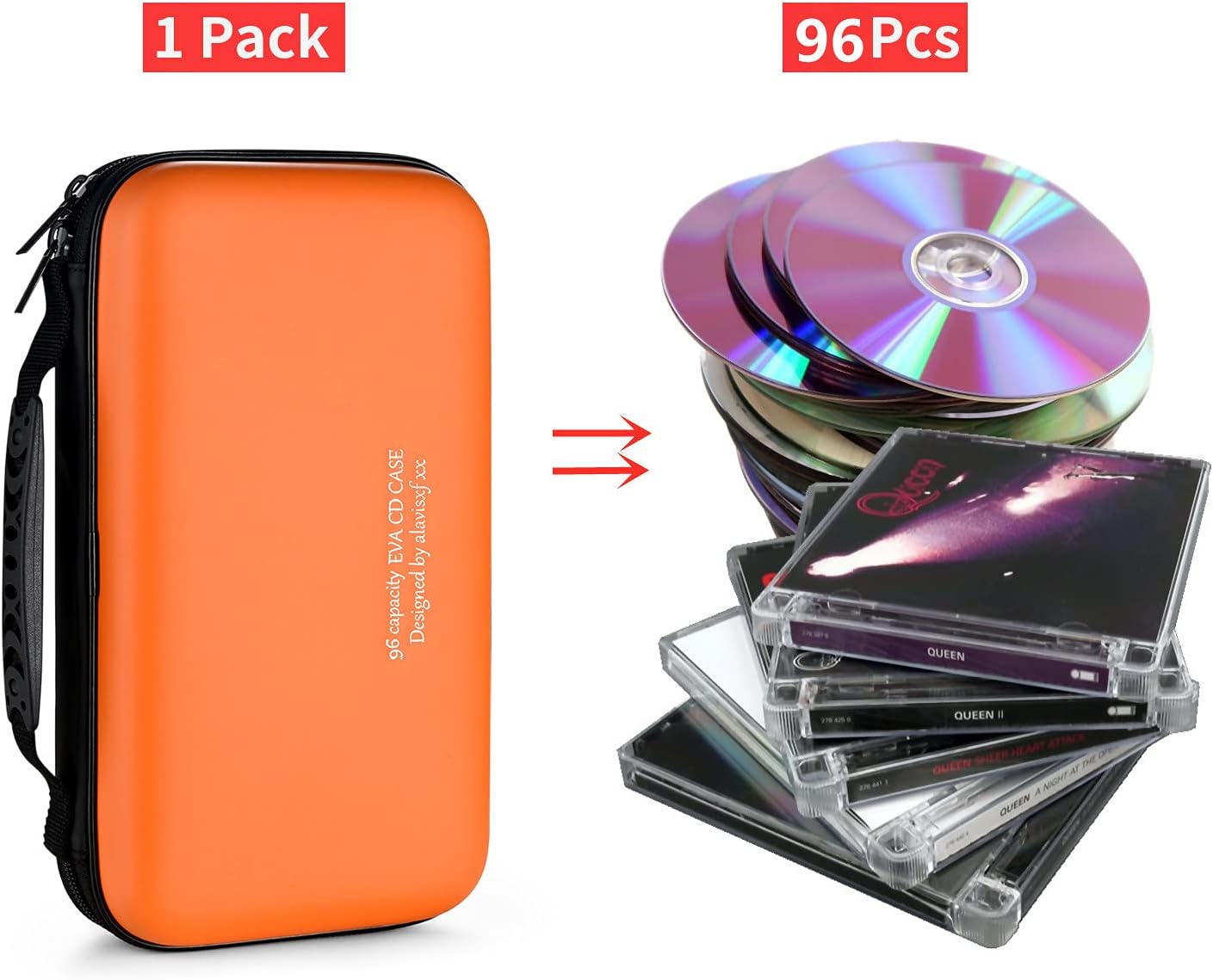 Thumbnail 1 de LIOVODE DVD Case: 48 Capacity EVA CD Case Holder – Portable, Waterproof & Durable