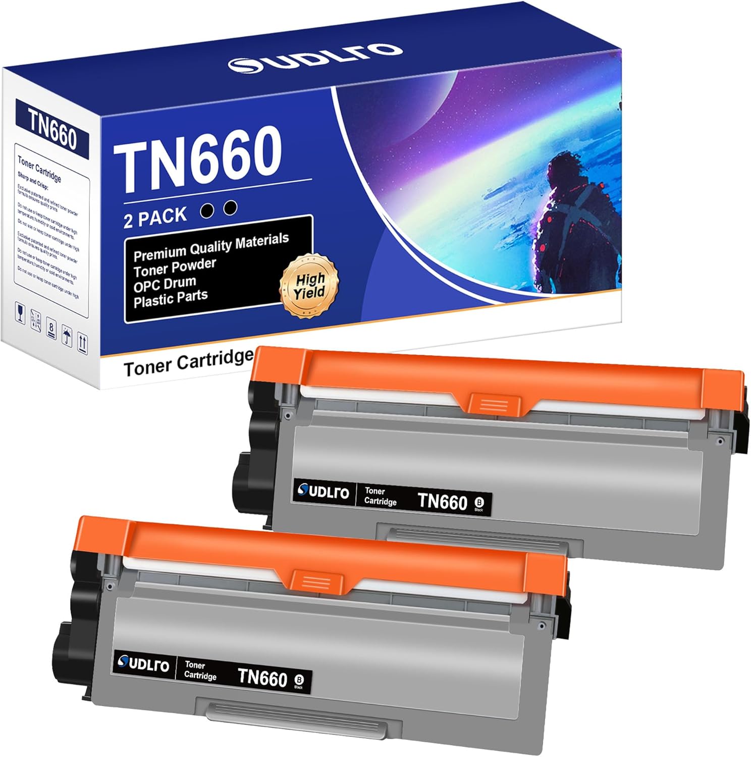 TN660 TN-660 Toner Cartridge — 2-Pack for Brother HL and MFC/DCP Series