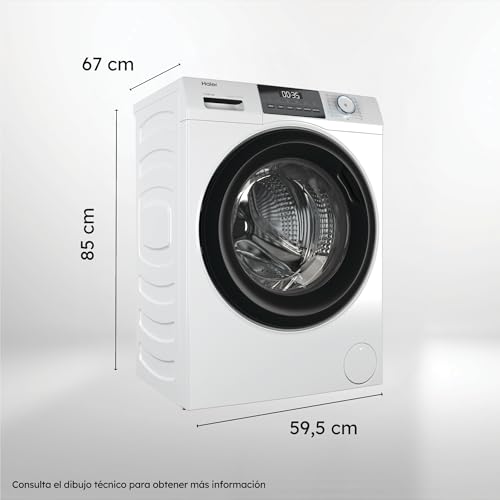 Detalle de Haier I-Pro Series 1 HW110-BP14929A-S: Lavadora de carga frontal 11 kg con vapor, 15 programas y motor Inverter