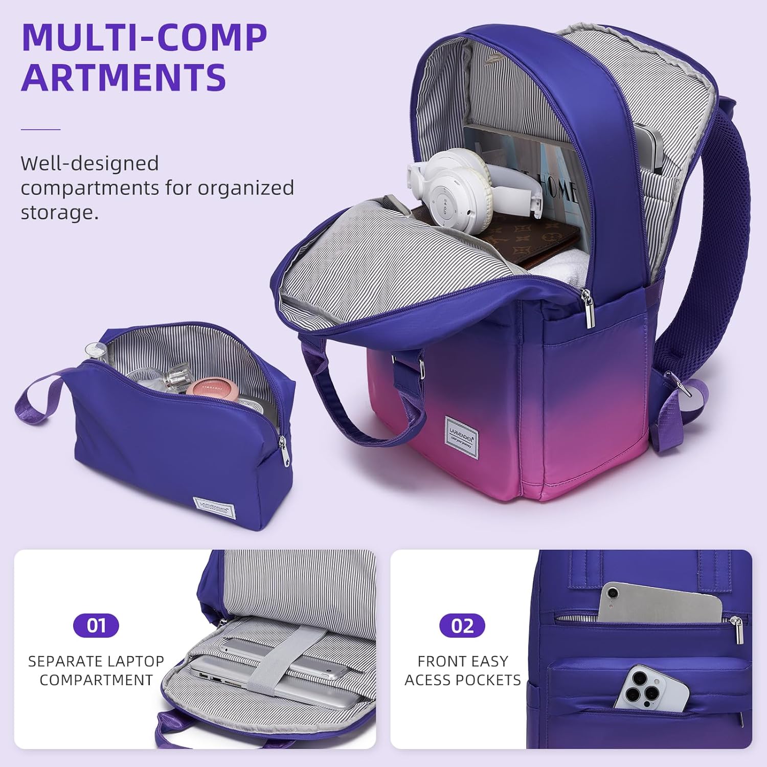 Detalle 1 de LARVENDER Carry on 20" Hardshell Set
