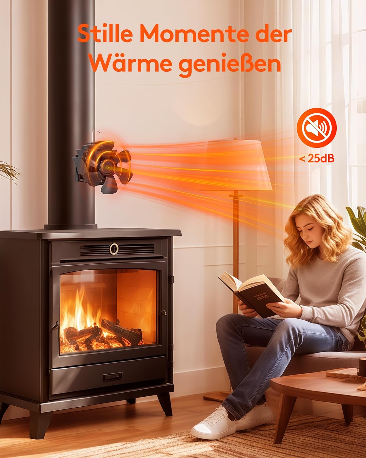 Detalle 2 de Signstek Kaminventilator magnetisch 6‑Blätter