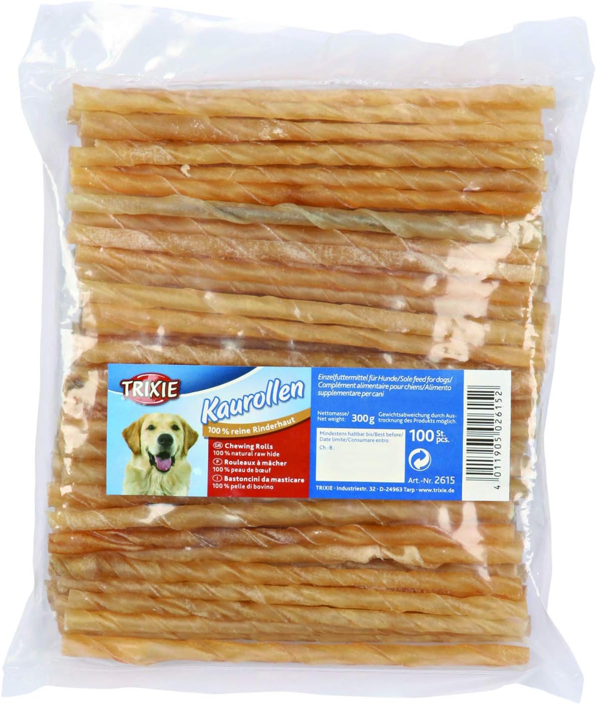 Thumbnail 1 de Trixie Rotoli da Masticare per Cani 12 cm x 7–8 mm, 100 Pezzi — snack al Manzo per masticare sicura e versatile
