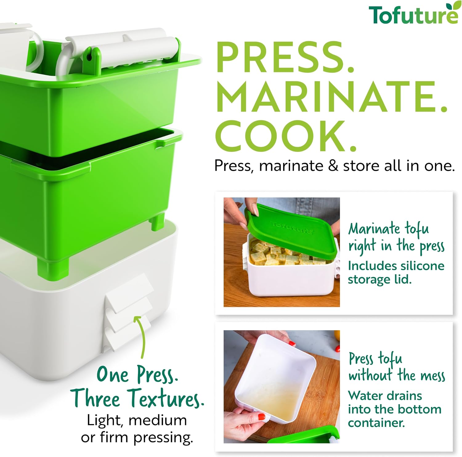 Detalle de Tofuture Tofu Press — The Original and Best Tofu Press for Extra Firm, Crack-Free Tofu