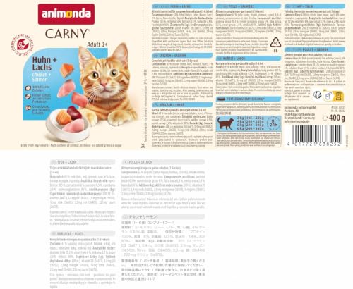 Detalle de animonda Carny Adult Nassfutter Huhn + Lachs – 6 x 400 g