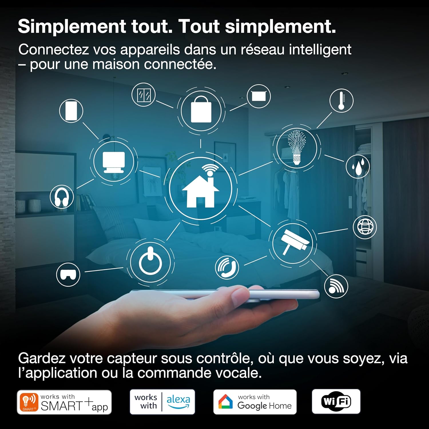 Thumbnail 6 de OSRAM Smart+ Capteur pour la détection de Portes et fenêtres Ouvertes — WiFi, IP20, Non gradable, Blanc