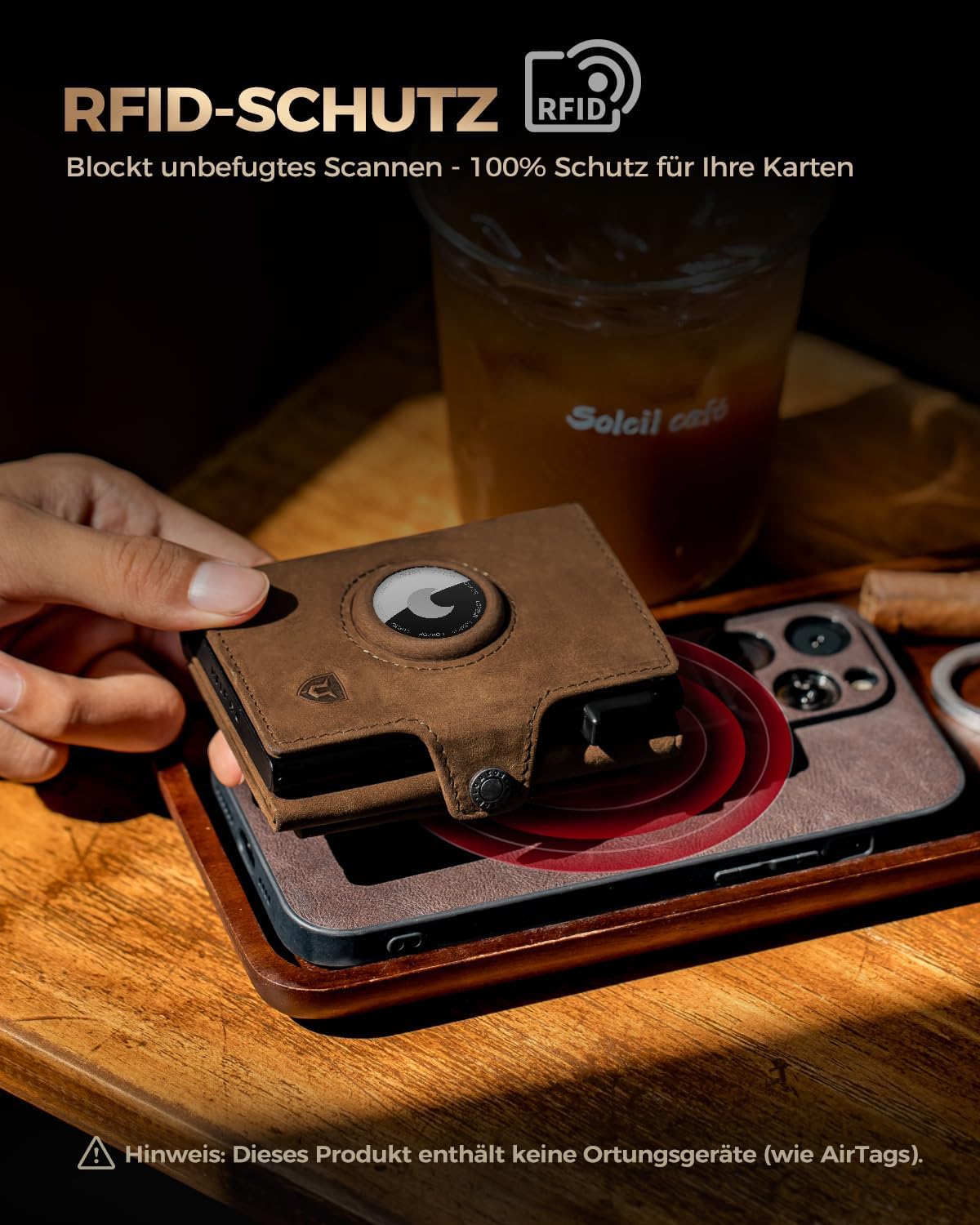 Thumbnail 5 de LORZOR AirTag Wallet Slim Wallet 10+ Münzen