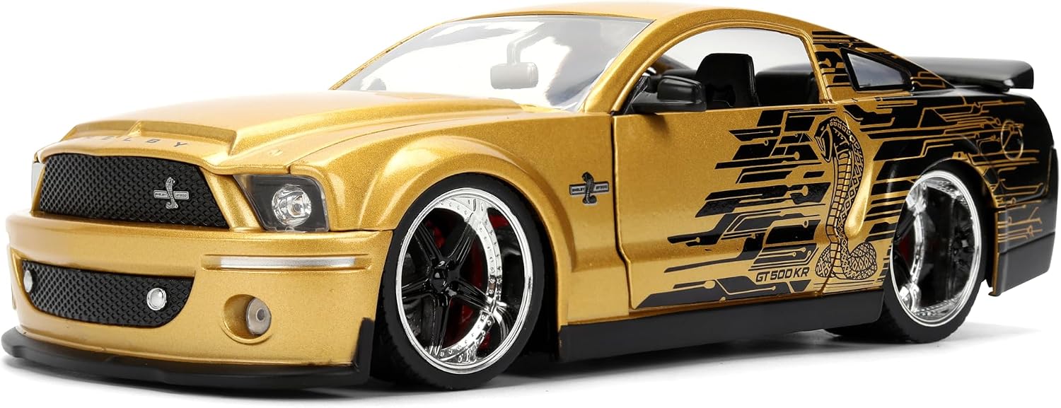 Thumbnail 6 de Jada Toys ビッグタイム マッスル 1:24 2008 フォード シェルビー GT-500KR ダイキャストカー ゴールド&ブラック