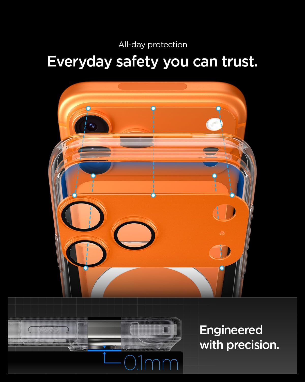 Thumbnail 2 de Spigen Glas.tR EZ Fit Optik Pro XL pour iPhone 17 Pro (Protection caméra) – Orange cosmique