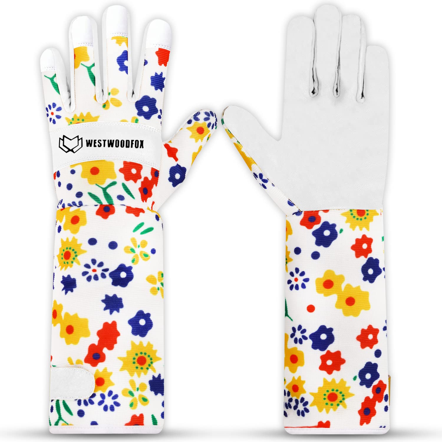 Detalle de WESTWOOD FOX Leather Gardening Gloves Long Forearm