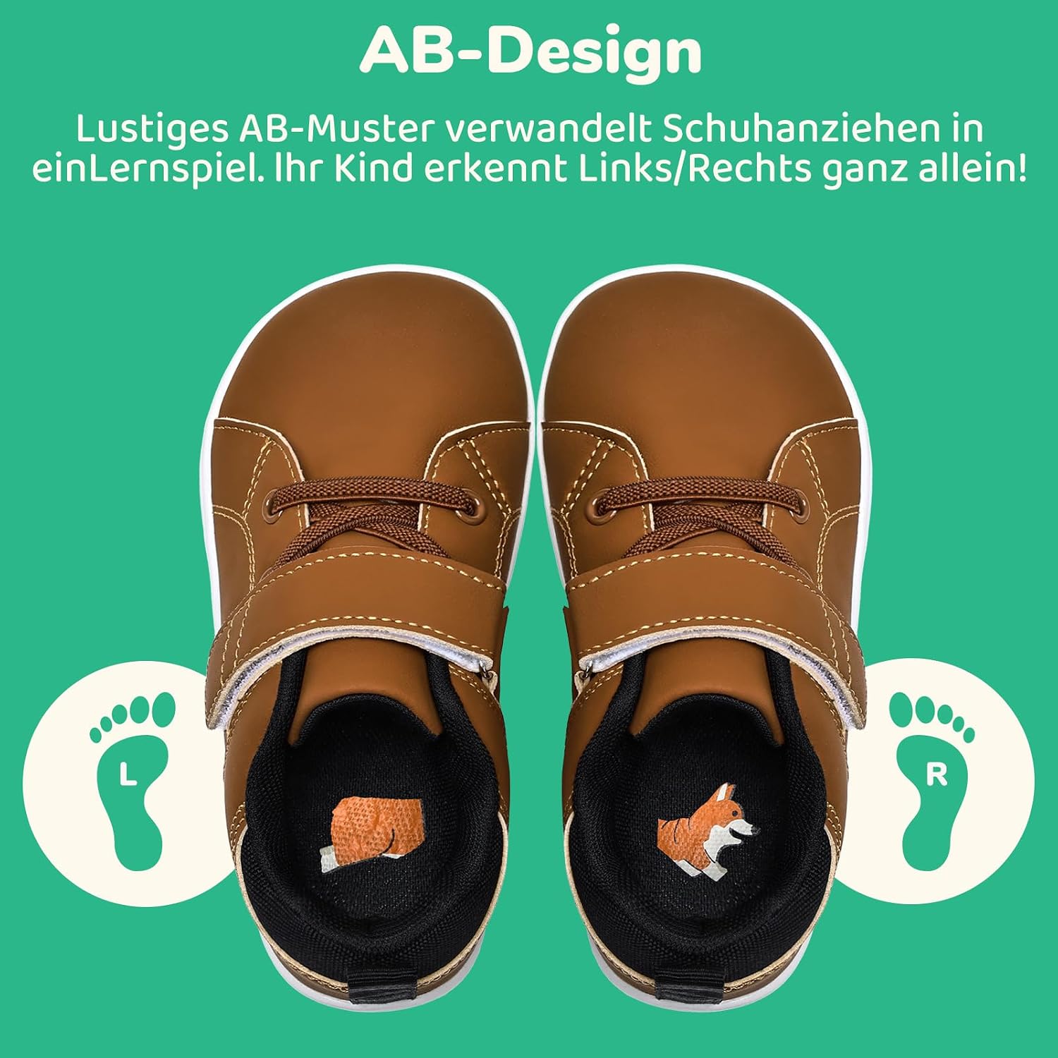 Detalle de IceUnicorn Kinder Barfußschuhe – minimalistische Baby-Sneaker mit Zehenfreiheit für Kita & Kindergarten