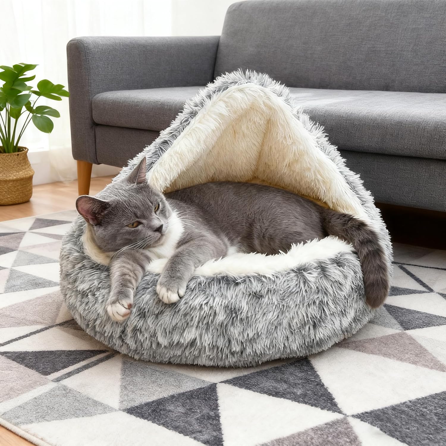 Detalle de SHJOEE Flauschig Haustierbett für Hunde & Katzen