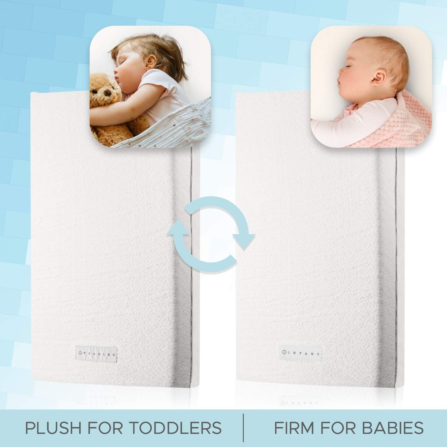 Detalle de Modera MOD-2626 Dual-Sided Crib Mattress, Organic Cotton Cover and Cooling Gel Foam