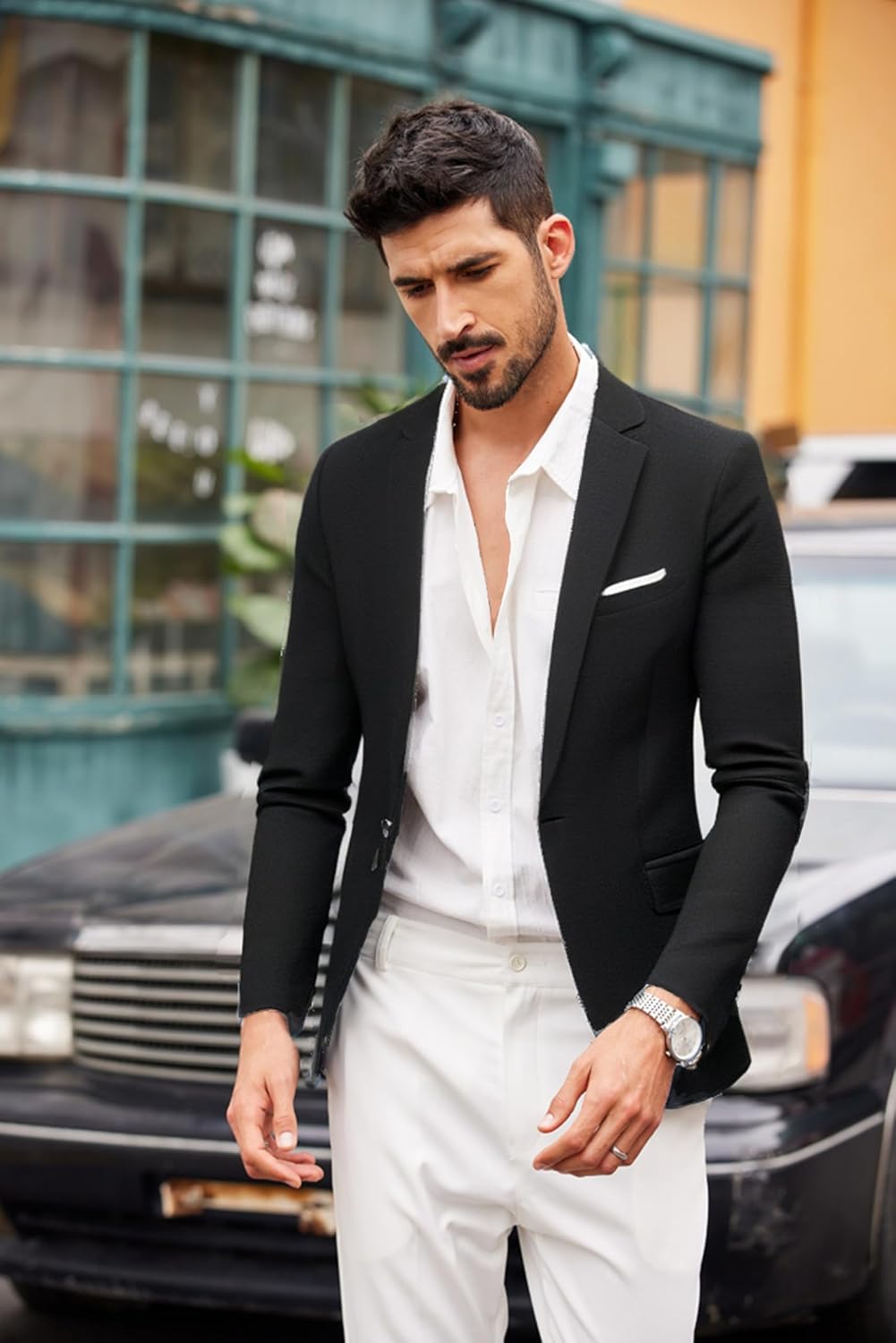 Thumbnail 1 de COOFANDY Men's Slim Fit One Button Blazer – Lightweight Casual Sport Coat