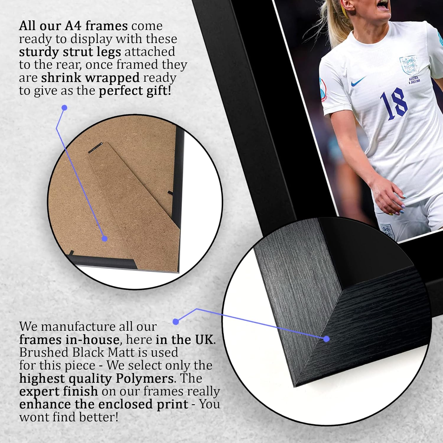 Thumbnail 6 de HWC Trading A4 Framed Chloe Kelly Women’s England Signed Autograph Picture (330x245mm)