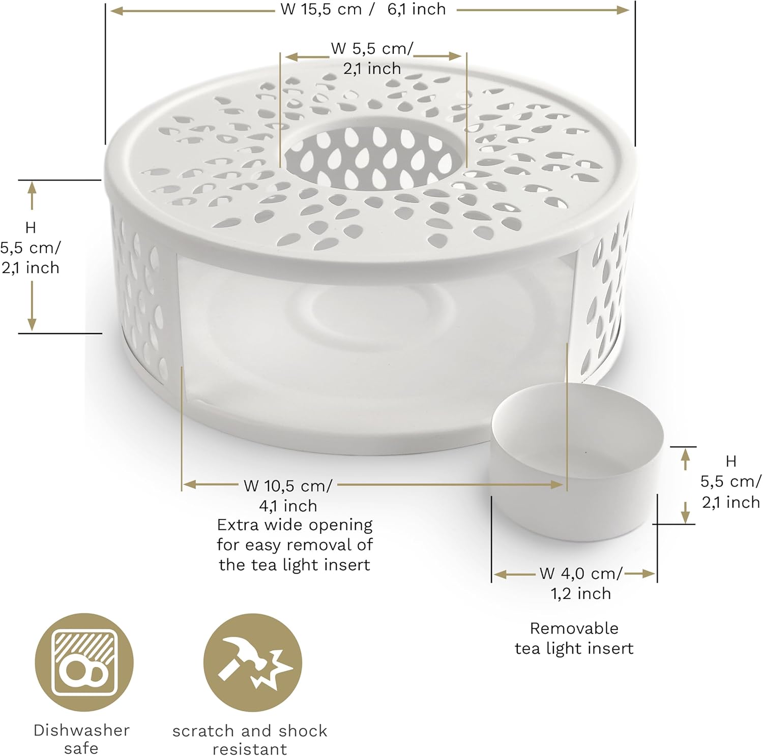 Thumbnail 3 de Creano Scaldavivande Acciaio 15,5 cm 🍵