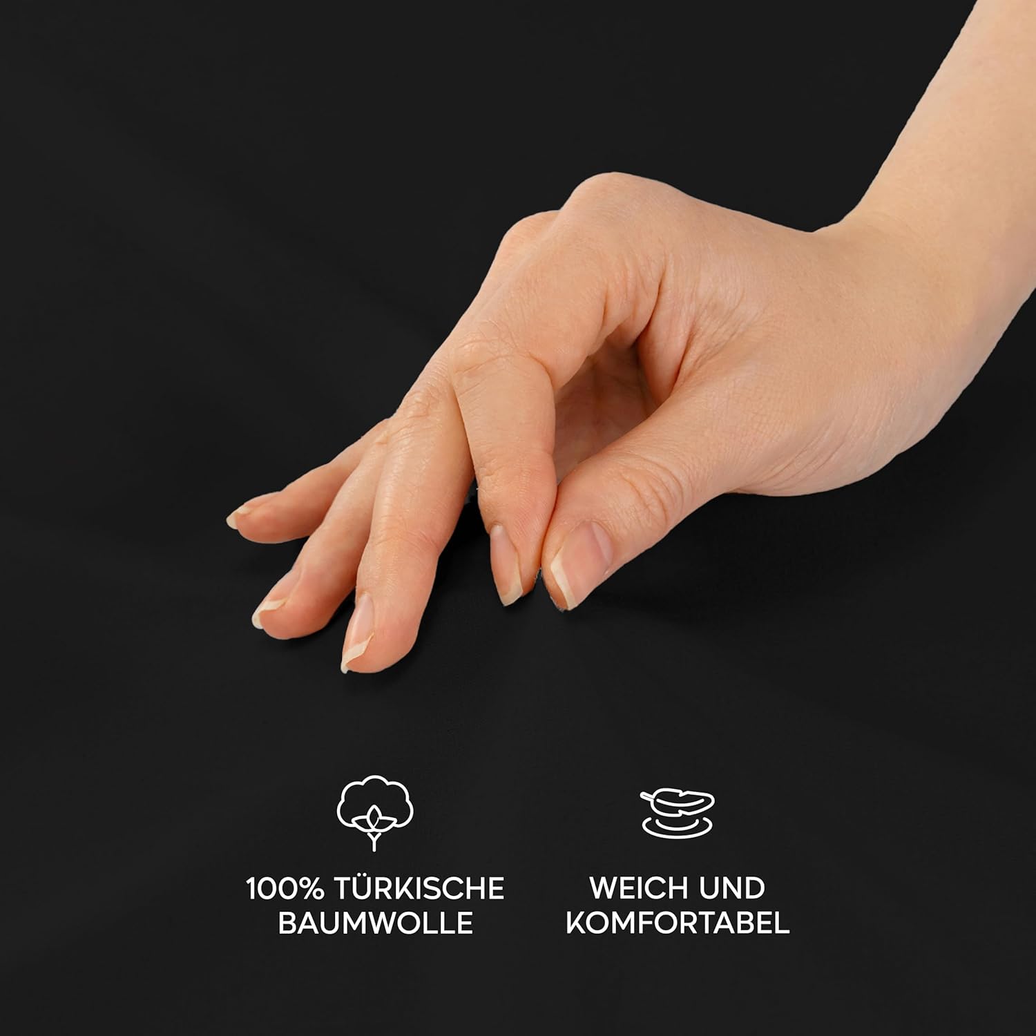 Thumbnail 2 de Twinzen Kissenbezug 60x60 – 2er-Set, 100% Jersey Baumwolle, 150 GSM, Schwarz, Öko-Tex