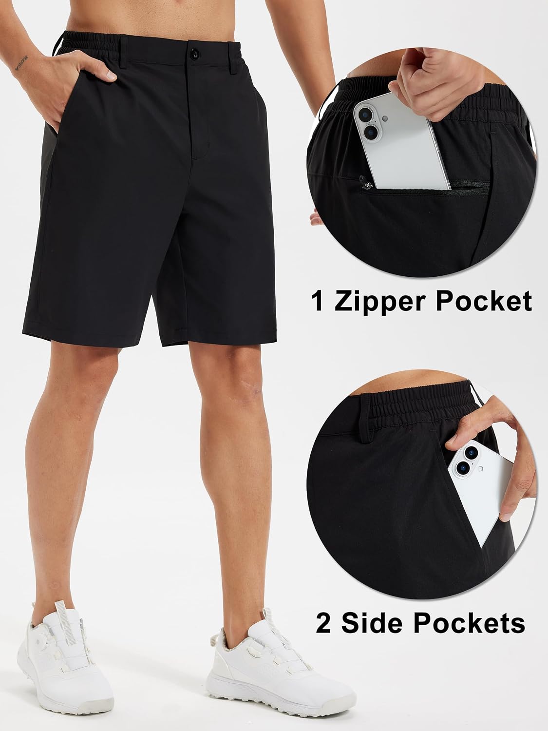 Thumbnail 2 de yuyangdpb Men's Golf Shorts 9" (23cm) – Quick-Dry Lightweight Chino Shorts with 3 Pockets