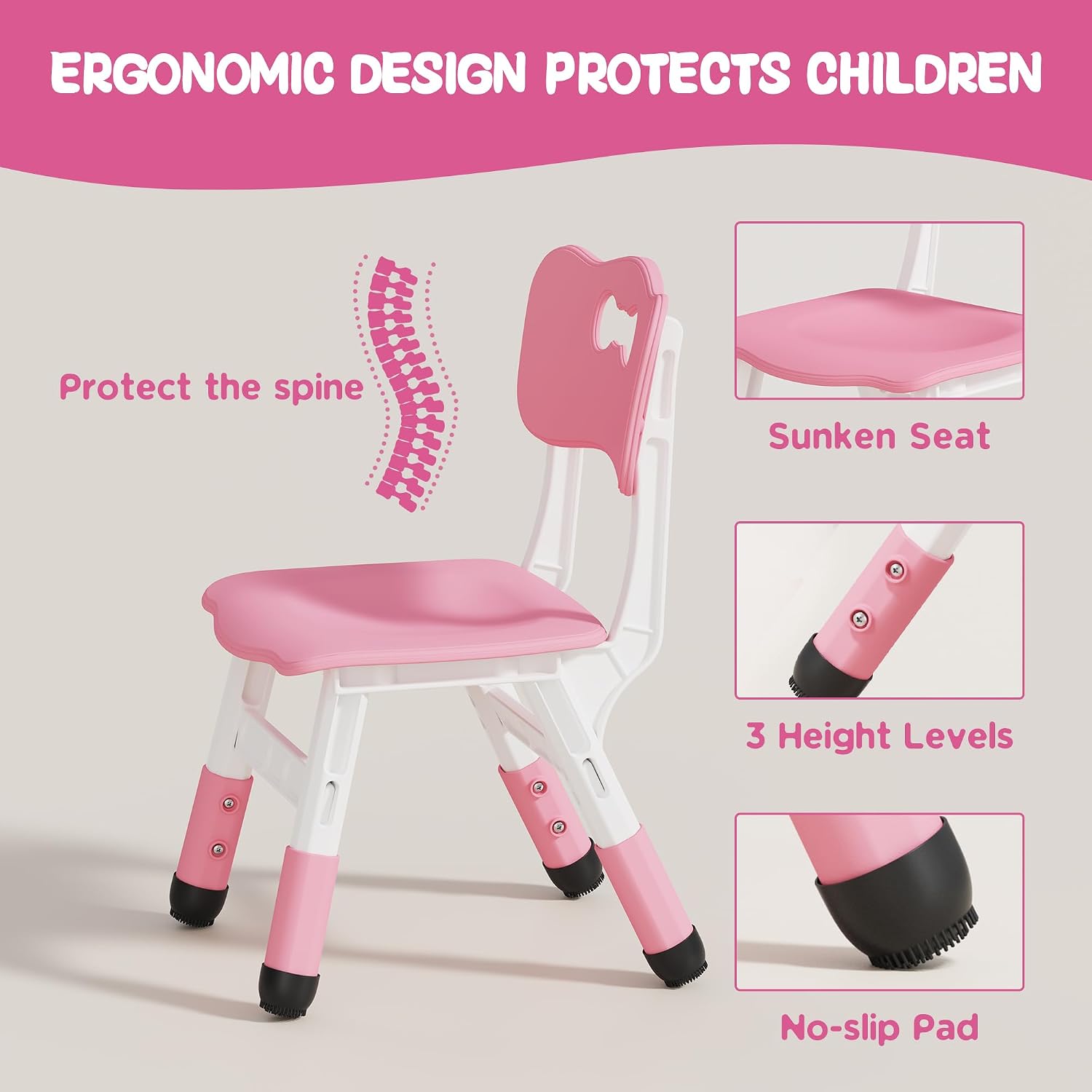 Detalle 2 de Brelley Adjustable Kids' Table and Chair Set 31.5" L x 23.6" W