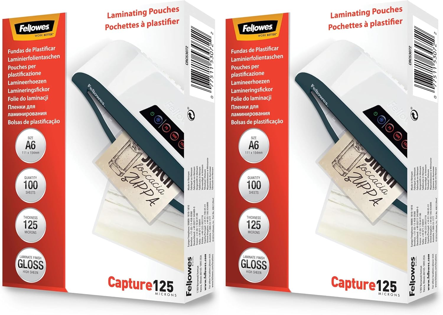 Thumbnail 6 de Fellowes 100 pochettes plastification A6 – finition brillante, 125 μm (2 x 125 μm)
